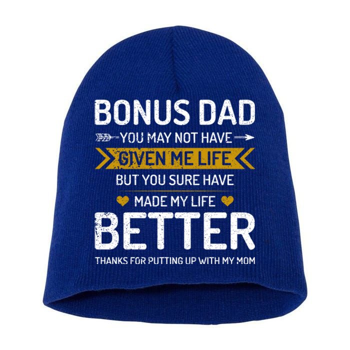 Funny Fathers Day Bonus Dad Gifts From Daughter Son Wife Short Acrylic Beanie