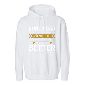 Funny Fathers Day Bonus Dad Gifts From Daughter Son Wife Garment-Dyed Fleece Hoodie