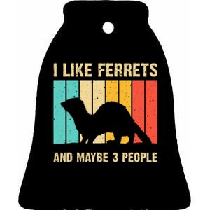 Funny Ferret Design For Men Women Ferret Lover Introvert Ceramic Bell Ornament