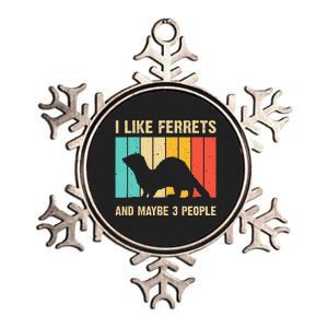 Funny Ferret Design For Men Women Ferret Lover Introvert Metallic Star Ornament