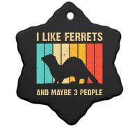 Funny Ferret Design For Men Women Ferret Lover Introvert Ceramic Star Ornament