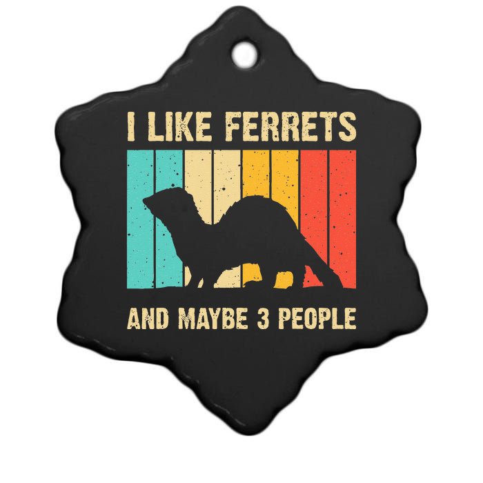 Funny Ferret Design For Men Women Ferret Lover Introvert Ceramic Star Ornament