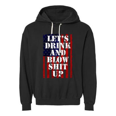 Funny Fireworks Day Drinking Garment-Dyed Fleece Hoodie