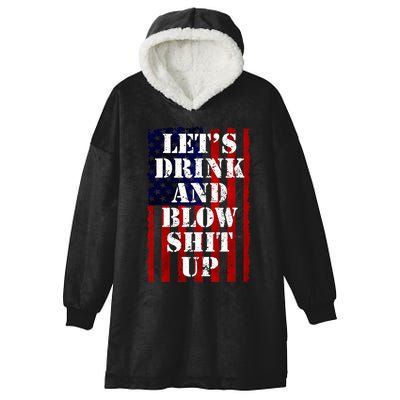 Funny Fireworks Day Drinking Hooded Wearable Blanket