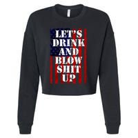 Funny Fireworks Day Drinking Cropped Pullover Crew