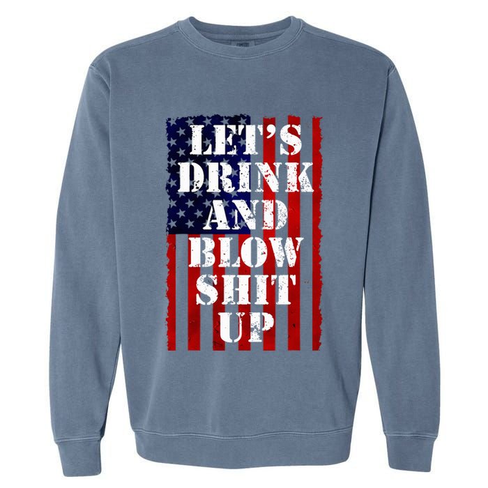Funny Fireworks Day Drinking Garment-Dyed Sweatshirt