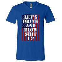 Funny Fireworks Day Drinking V-Neck T-Shirt