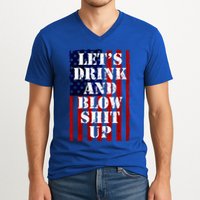 Funny Fireworks Day Drinking V-Neck T-Shirt