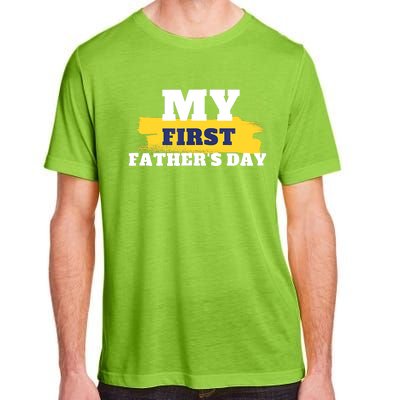 First Fathers Day Tee First Time Dad Father Gift Adult ChromaSoft Performance T-Shirt