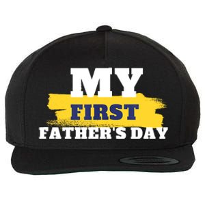 First Fathers Day Tee First Time Dad Father Gift Wool Snapback Cap