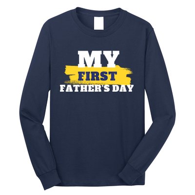 First Fathers Day Tee First Time Dad Father Gift Long Sleeve Shirt