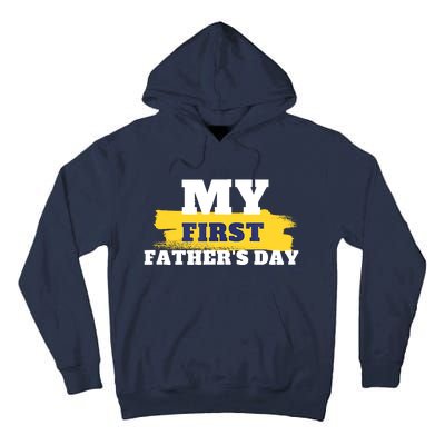 First Fathers Day Tee First Time Dad Father Gift Tall Hoodie