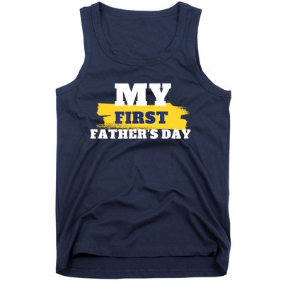 First Fathers Day Tee First Time Dad Father Gift Tank Top