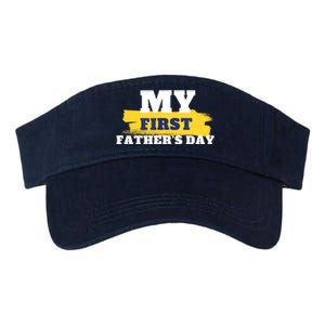 First Fathers Day Tee First Time Dad Father Gift Valucap Bio-Washed Visor