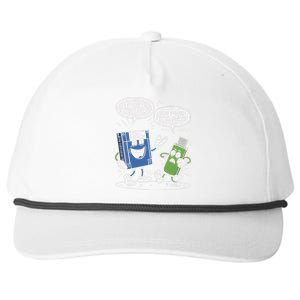 Funny Floppy Disk Vs. Usb Flash Drive Cartoon Design Snapback Five-Panel Rope Hat