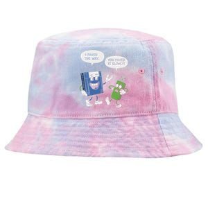 Funny Floppy Disk Vs. Usb Flash Drive Cartoon Design Tie-Dyed Bucket Hat