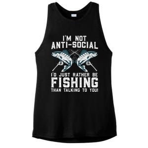 Funny Fishing Design For Wo Fisherman Fishing Lover Ladies PosiCharge Tri-Blend Wicking Tank