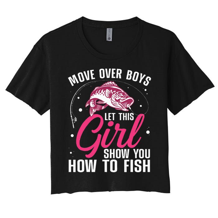 Funny Fishing Design For Fisherman Fishing Lover Women's Crop Top Tee