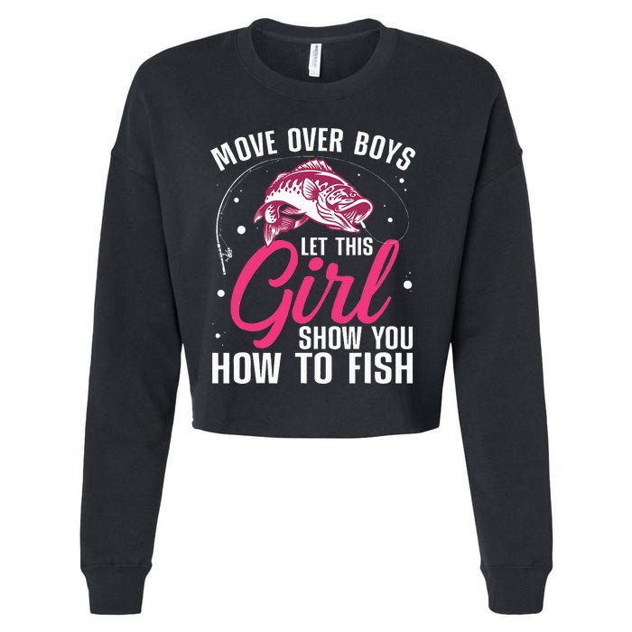 Funny Fishing Design For Fisherman Fishing Lover Cropped Pullover Crew