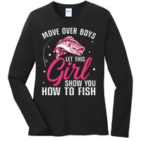 Funny Fishing Design For Fisherman Fishing Lover Ladies Long Sleeve Shirt