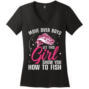 Funny Fishing Design For Fisherman Fishing Lover Women's V-Neck T-Shirt