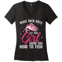 Funny Fishing Design For Fisherman Fishing Lover Women's V-Neck T-Shirt