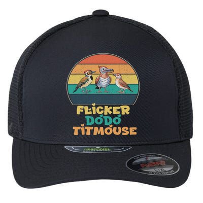 Funny Flicker Dodo Titmouse Bird Watch Nature Lover Flexfit Unipanel Trucker Cap