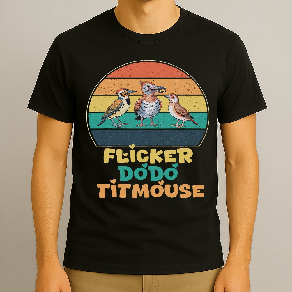 Funny Flicker Dodo Titmouse Bird Watch Nature Lover T-Shirt