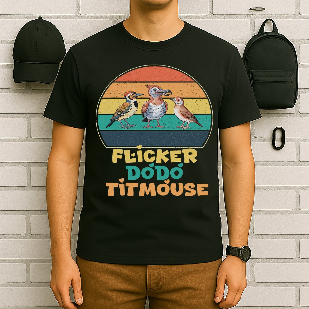 Funny Flicker Dodo Titmouse Bird Watch Nature Lover T-Shirt
