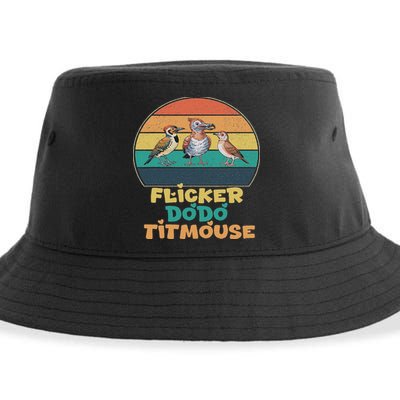 Funny Flicker Dodo Titmouse Bird Watch Nature Lover Sustainable Bucket Hat