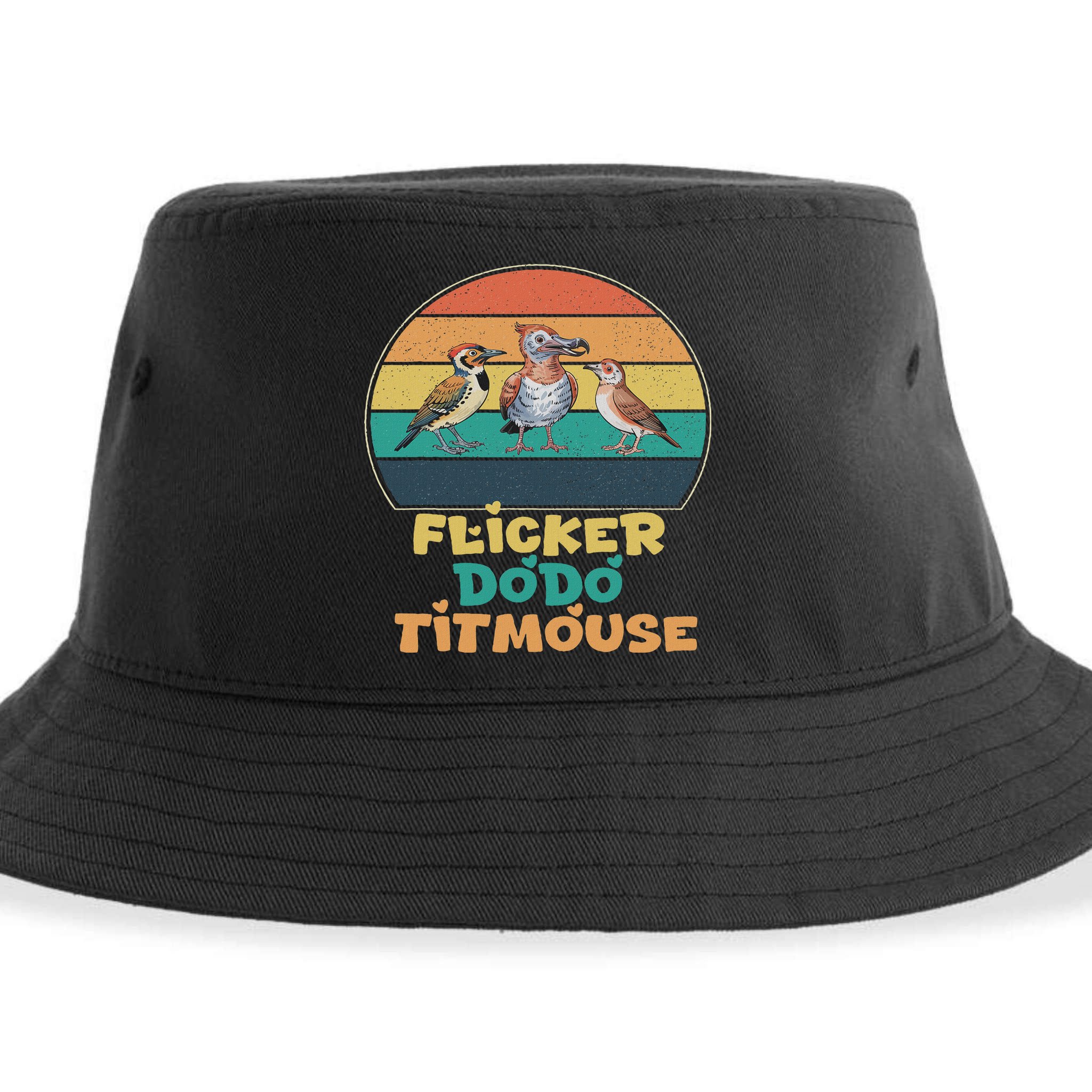 Funny Flicker Dodo Titmouse Bird Watch Nature Lover Sustainable Bucket Hat