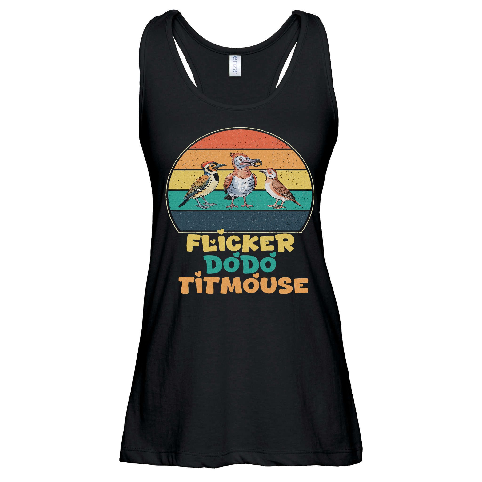 Funny Flicker Dodo Titmouse Bird Watch Nature Lover Ladies Essential Flowy Tank