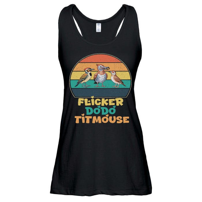 Funny Flicker Dodo Titmouse Bird Watch Nature Lover Ladies Essential Flowy Tank