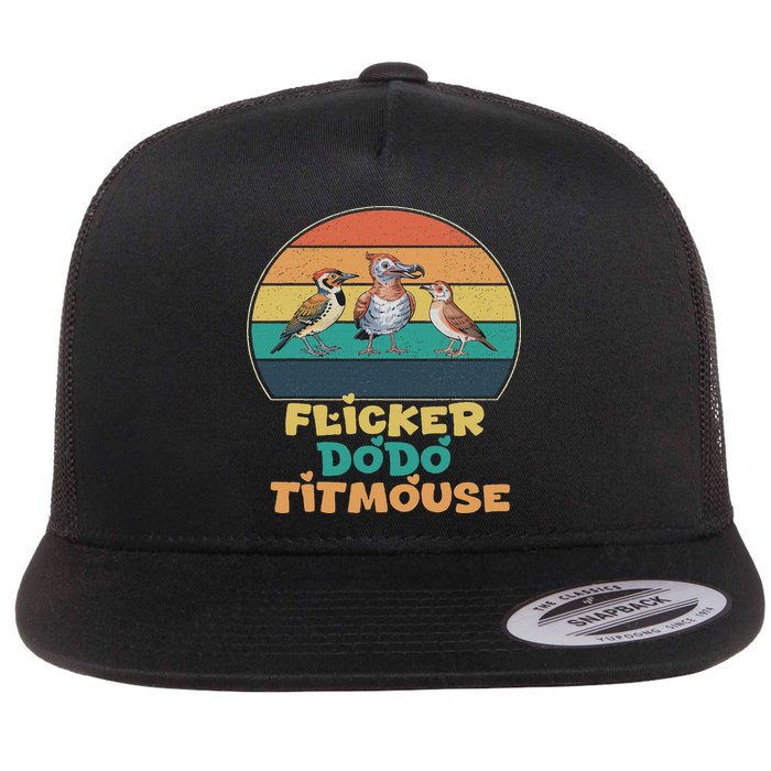 Funny Flicker Dodo Titmouse Bird Watch Nature Lover Flat Bill Trucker Hat
