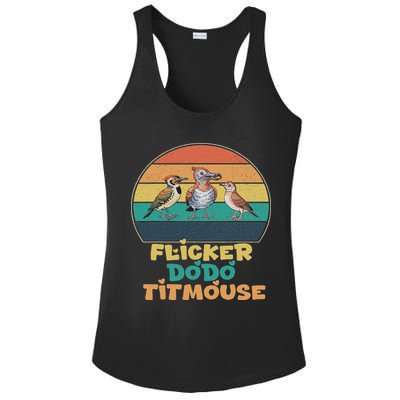 Funny Flicker Dodo Titmouse Bird Watch Nature Lover Ladies PosiCharge Competitor Racerback Tank