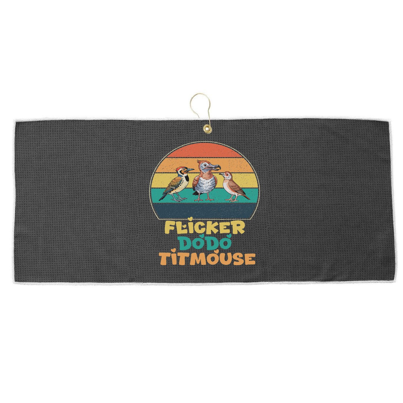 Funny Flicker Dodo Titmouse Bird Watch Nature Lover Large Microfiber Waffle Golf Towel