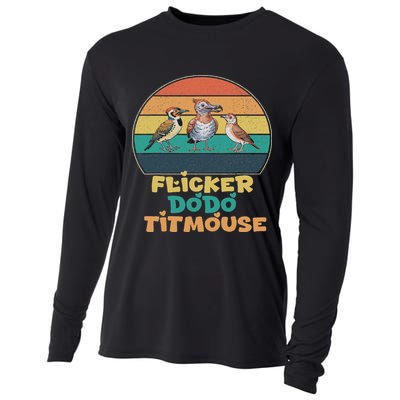 Funny Flicker Dodo Titmouse Bird Watch Nature Lover Cooling Performance Long Sleeve Crew