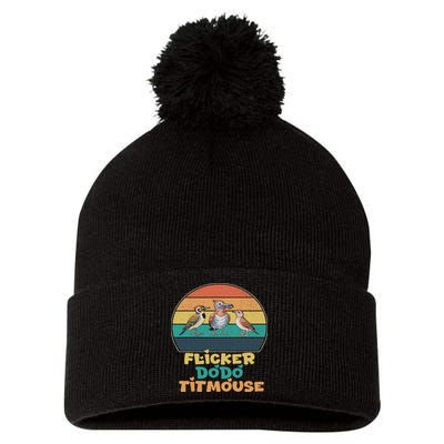 Funny Flicker Dodo Titmouse Bird Watch Nature Lover Pom Pom 12in Knit Beanie