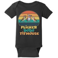 Funny Flicker Dodo Titmouse Bird Watch Nature Lover Baby Bodysuit