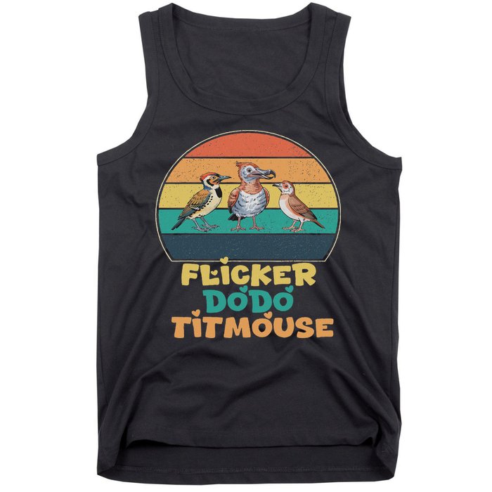 Funny Flicker Dodo Titmouse Bird Watch Nature Lover Tank Top