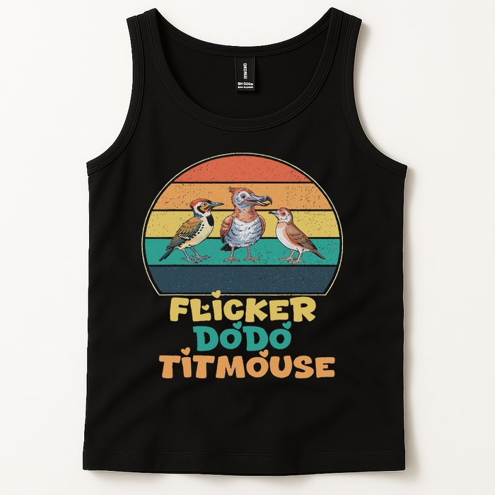 Funny Flicker Dodo Titmouse Bird Watch Nature Lover Tank Top
