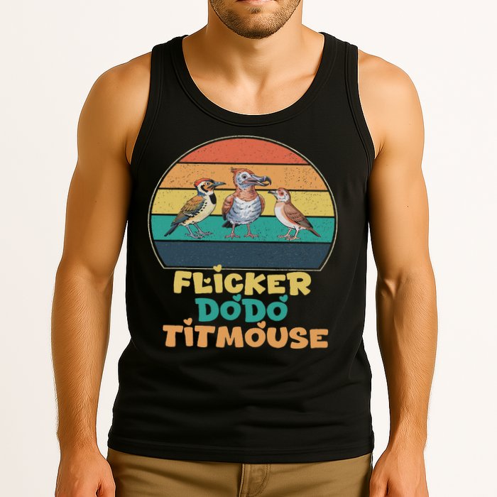 Funny Flicker Dodo Titmouse Bird Watch Nature Lover Tank Top