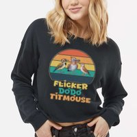 Funny Flicker Dodo Titmouse Bird Watch Nature Lover Cropped Pullover Crew
