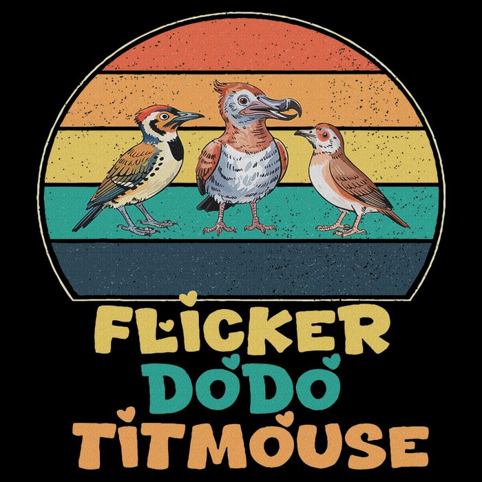 Funny Flicker Dodo Titmouse Bird Watch Nature Lover Cropped Pullover Crew