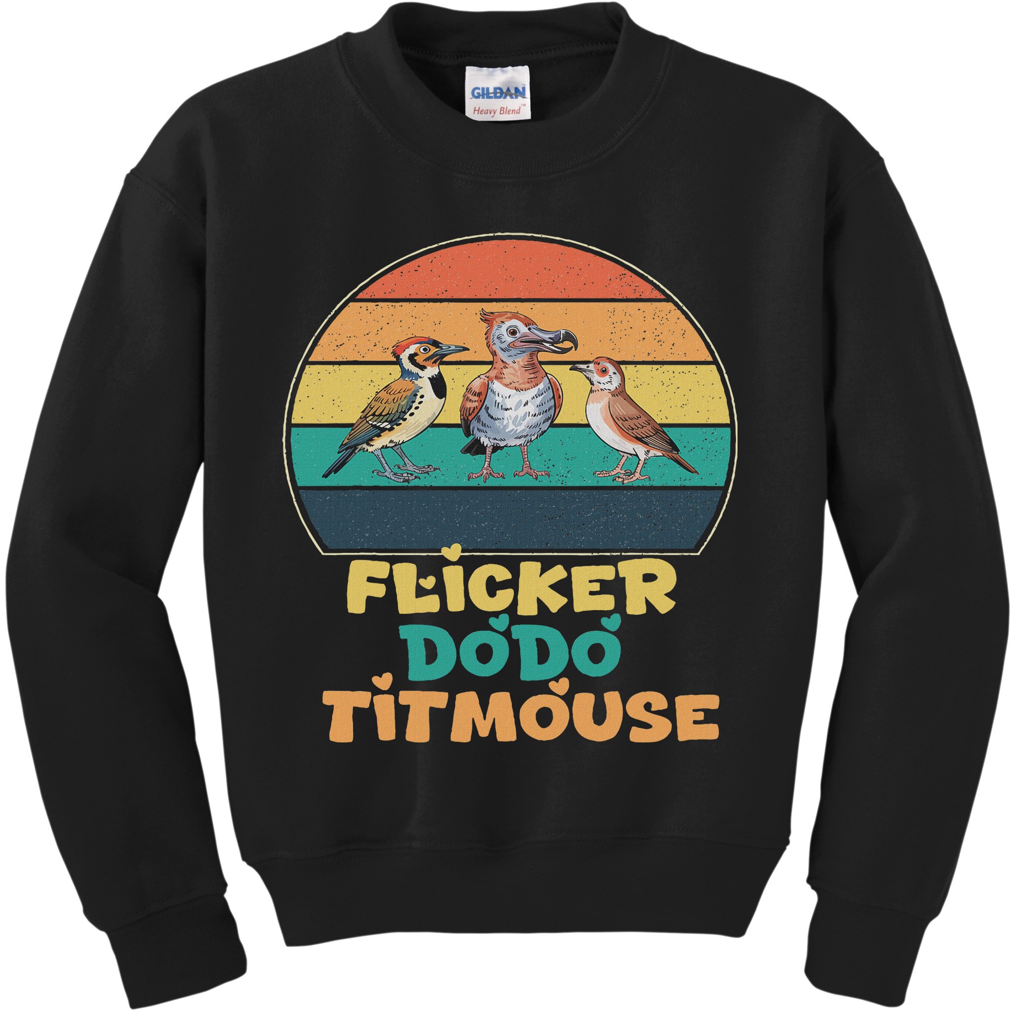 Funny Flicker Dodo Titmouse Bird Watch Nature Lover Kids Sweatshirt