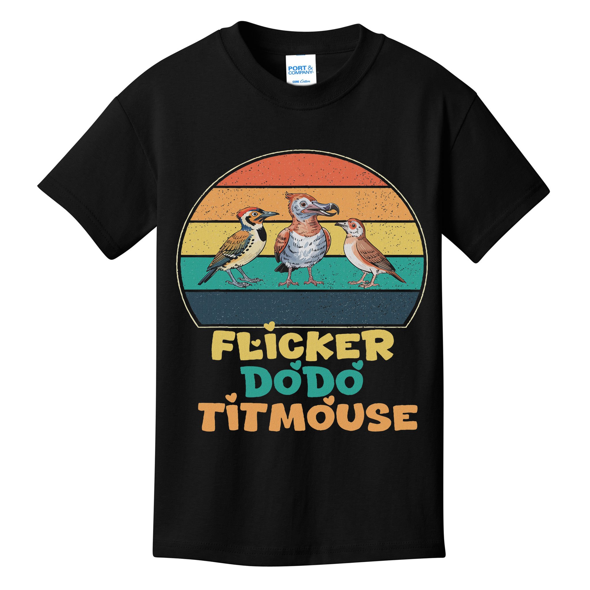 Funny Flicker Dodo Titmouse Bird Watch Nature Lover Kids T-Shirt
