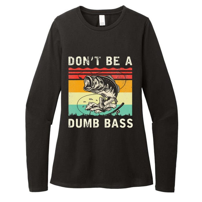 Funny Fishing DonT Be A Dumb Bass Vintage Fisherman Womens CVC Long Sleeve Shirt