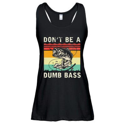 Funny Fishing DonT Be A Dumb Bass Vintage Fisherman Ladies Essential Flowy Tank