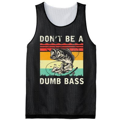 Funny Fishing DonT Be A Dumb Bass Vintage Fisherman Mesh Reversible Basketball Jersey Tank