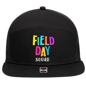 Field Fun Day Squad School Trip Vibes Teachers 7 Panel Mesh Trucker Snapback Hat